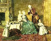Johann Zoffany lord willoughby and his family, c. oil painting